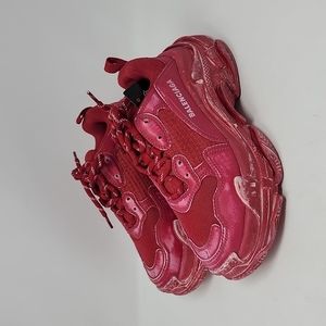 Red Balenciaga Triple S Shoes